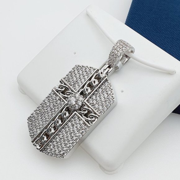 "925 Sterling Silver Plated CZ Pendant, EVBRS343 - Picture 6 of 9